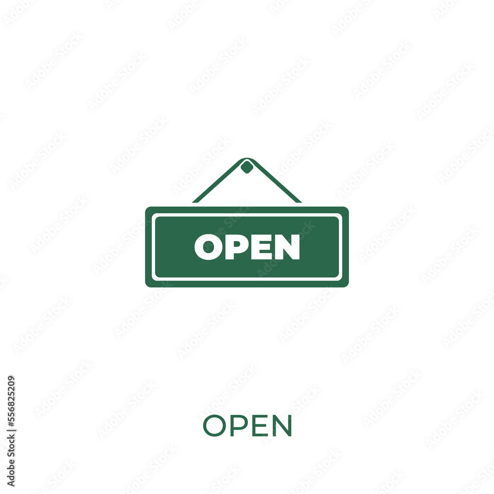Poster open sign concept icon. vector symbol design of business collection. can be used for web and mobile.