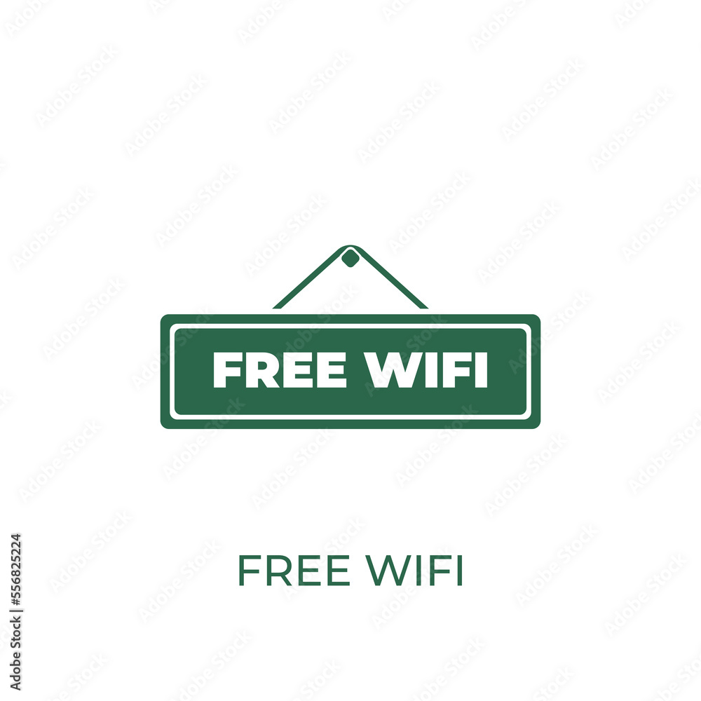 Poster free wifi sign concept icon. vector symbol design of business collection. can be used for web and mo