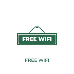 Free Wifi sign concept icon. Vector symbol design of business collection. Can be used for web and mobile.