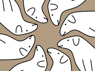 cute dog cartoon on brown background