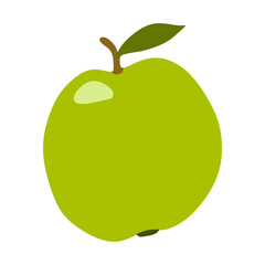 vector illustration, fresh green apple, flat cartoon design style. editable graphic resources for many purposes.
