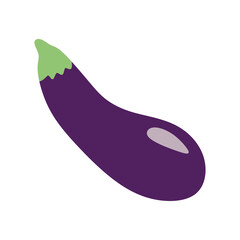 vector illustration, fresh purple eggplant, flat cartoon design style. editable graphic resources for many purposes.