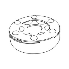 sketch vector, ice hockey ball, ready to color, flat cartoon design style.