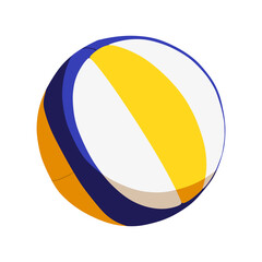 Realistic Volleyball vector illustration, with frequently used pattern in blue yellow white, in trendy flat cartoon design style. Suitable for many purposes.