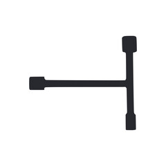 vector illustration, t key silhouette and sketch, semi realistic flat cartoon design style.