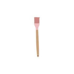 Vector illustration of modern cooking brush with pink tip, flat cartoon design style. Editable graphic resources for many purposes.