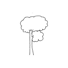 vector illustration, tropical tree icon, freehand drawing design style.