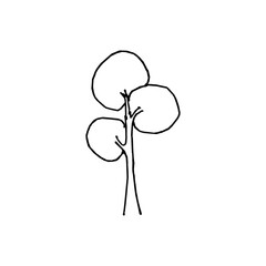 vector illustration, tropical tree icon, freehand drawing design style.