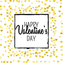 Heart Template. Abstract Voucher For Woman. Graphic Frame. Gold Retro Wallpaper. Luxury Border For Mother. Golden Vintage Concept. Yellow Heart Template.