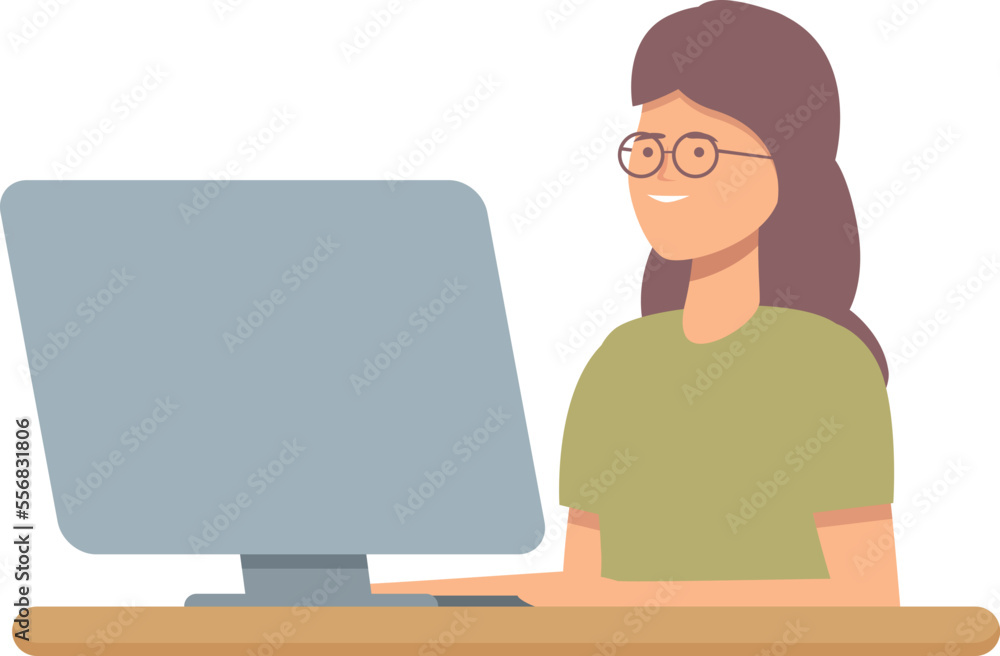 Poster programming for kids icon cartoon vector. computer education. school class