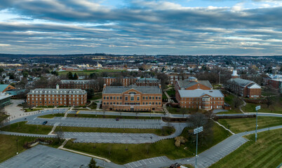 MCDaniel College Westminster Maryland aerial view - obrazy, fototapety, plakaty