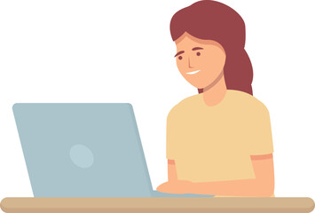 Girl software icon cartoon vector. Science project. Code smart