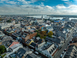 Aerial view of the French quarter in New Orleans Louisiana 