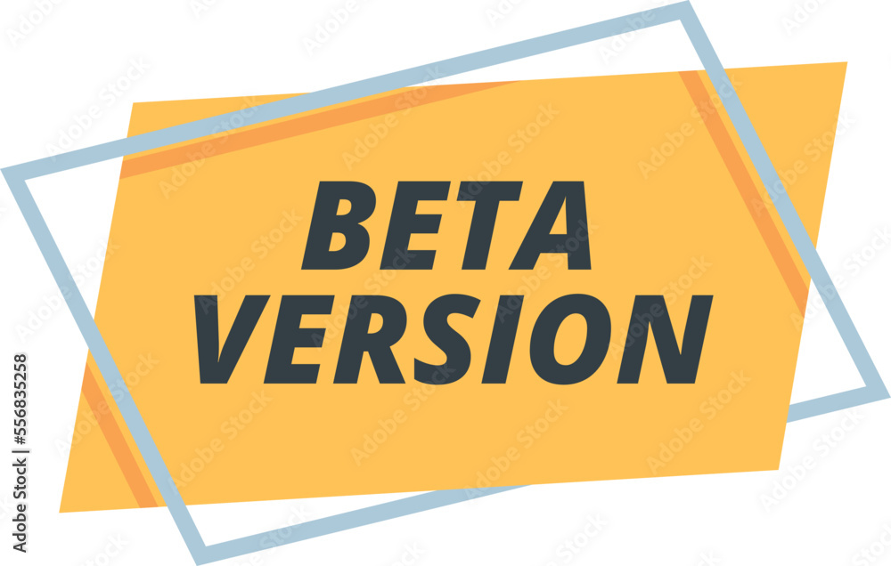 Poster online beta version icon cartoon vector. web program. upgrade digital
