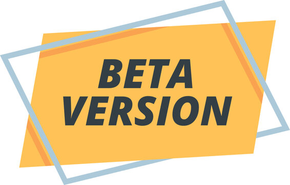 Online beta version icon cartoon vector. Web program. Upgrade digital