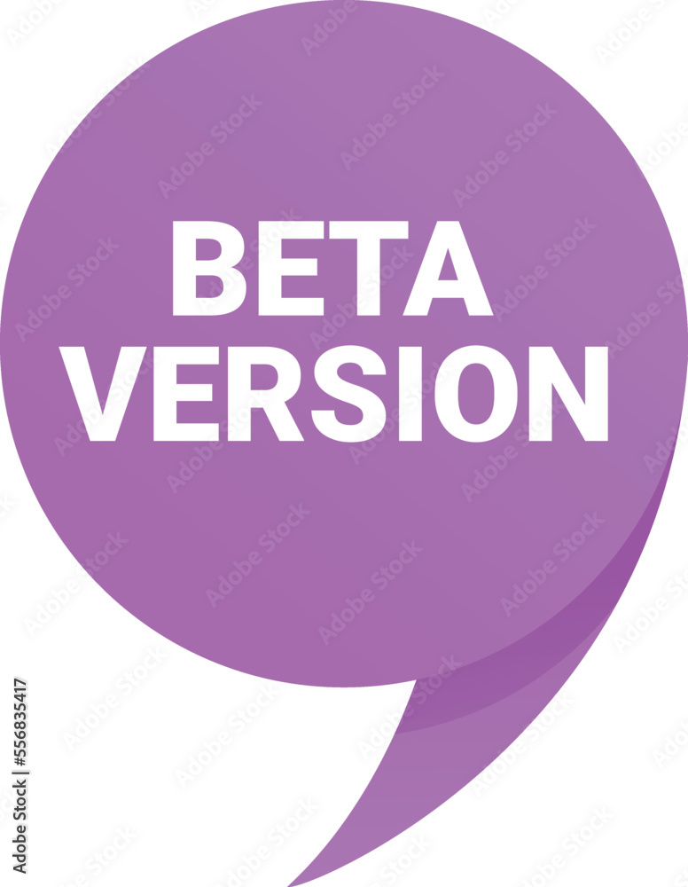 Poster web beta version icon cartoon vector. computer program. retro time