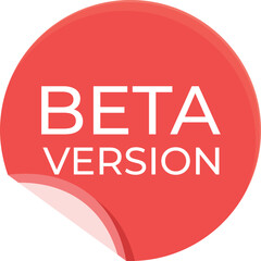 Red beta version icon cartoon vector. Digital program. Time data