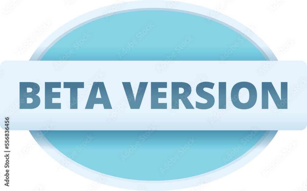 Poster beta version problem icon cartoon vector. computer design. upgrade digital
