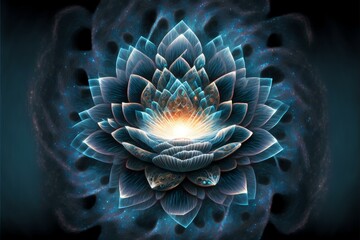 lotus flower with psychic waves emanating from the centre (AI Generated)