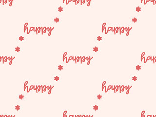 Happy cartoon character seamless pattern on pink background