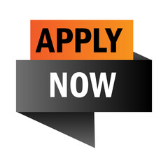 Icon with banner apply now black. Business banner. Vector illustration. stock image.