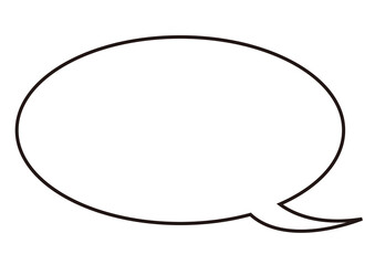楕円吹き出し　白　シンプル 縁