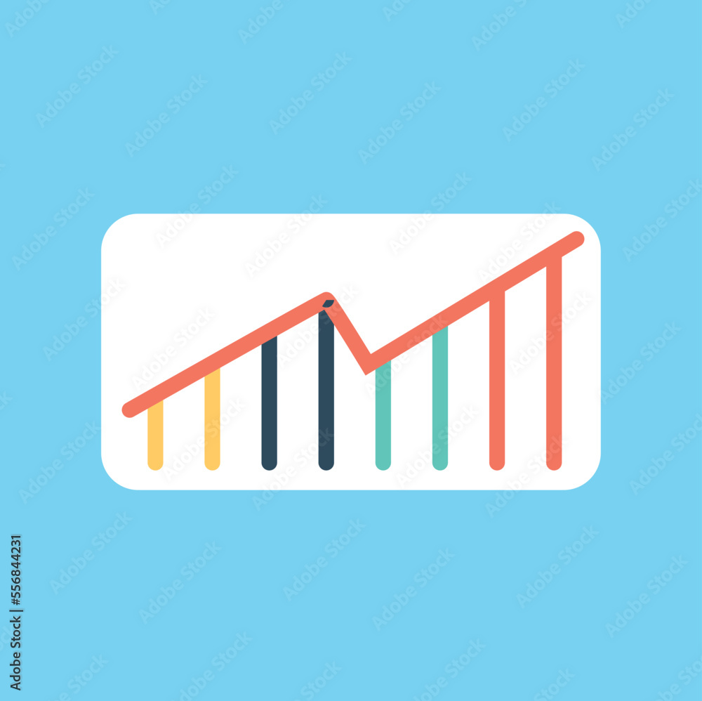 Poster analytics graph icon. working with statistics and information, infographics. interface for programs 