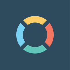 Analytics diagram icon. Sticker for social networks and messengers, colorful geometric shapes. Marketing research and work with information. Data evaluation. Cartoon flat vector illustration