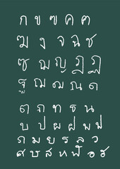 Set of Thai alphabet or Thai language fonts-01