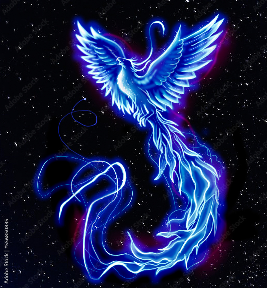 Wall mural Phoenix blue in the stars 