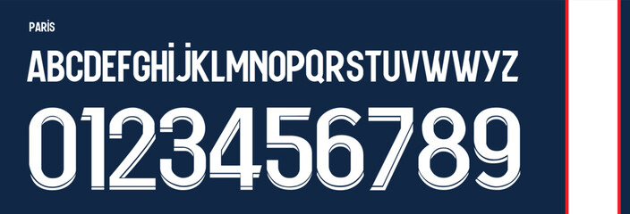 sports fonts, typography with numbers and letters, football team fonts