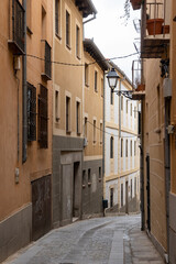 Segovia, España. April 28, 2022: Architecture and facade of houses in Segovia.