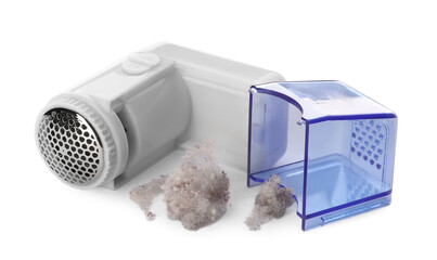 Fabric shaver with fuzz isolated on white