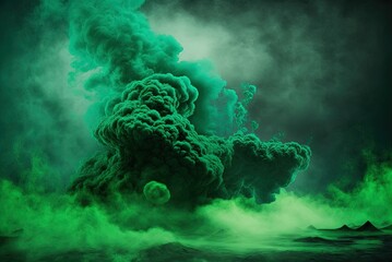 noxious odorous or poisonous green fog clouds Generative AI