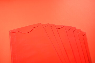 red envelope on red background for design