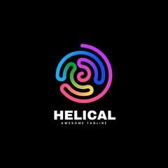 Vector Logo Illustration Abstract Line Art Gradient Style.