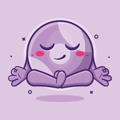 calm billiard ball character mascot with yoga meditation pose isolated cartoon in flat style design