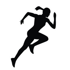 Fototapeta na wymiar woman runner silhouette vector design
