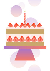 Vector illustration of a strawberry cake.