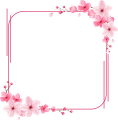 Obraz premium pink blossom border