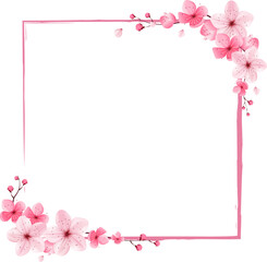 pink cherry blossom border