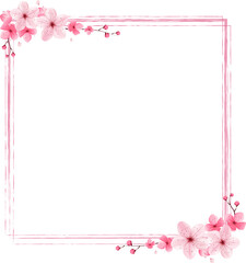 pink frame with flowers