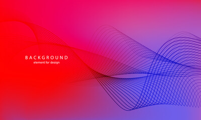Abstract gradient background. Wave element for design. Digital frequency track equalizer. Stylized line art. Colorful shiny wave with lines created using blend tool. Curved wavy smooth stripe. Vector.