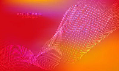 Abstract gradient background. Wave element for design. Digital frequency track equalizer. Stylized line art. Colorful shiny wave with lines created using blend tool. Curved wavy smooth stripe. Vector.