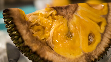 closeup of a ripe juicy jackfruit 