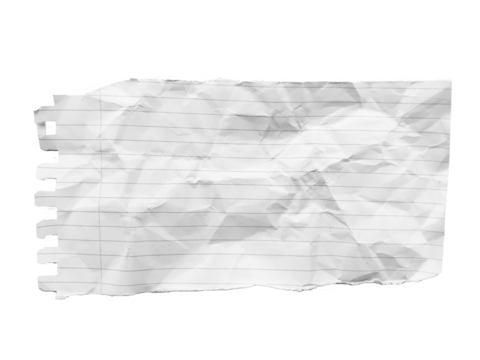 A crumpled piece of paper with lines
