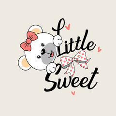 Little sweet bear graphic design, vector illustration