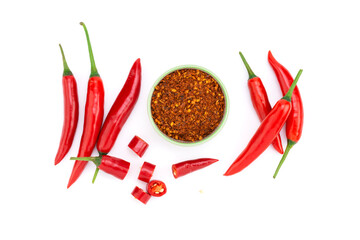 Fresh red chilies, paprika, hot, spice mix, Mexican paprika cayenne, organic plants, healthy...