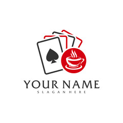 Coffee Poker logo vector template, Creative Poker logo design concepts