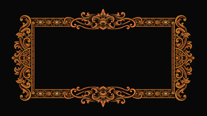 classic style frame vector design with fancy carved ornament